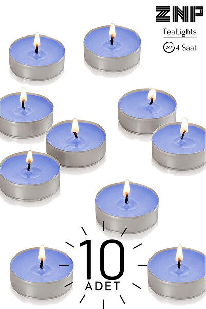 MaisonArt 10 Adet | Okyanus Kokulu Tealight Mum | 4 Saat Yanar | Dekoratif Mu...