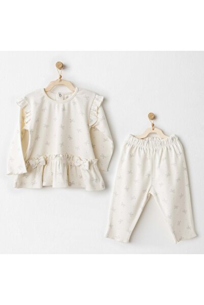 andywawa Girl's 2-Piece Set Ecru