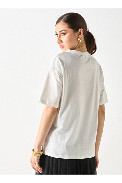 2Xtremz Printed Crew Neck T-shirt with Ribbon Applique