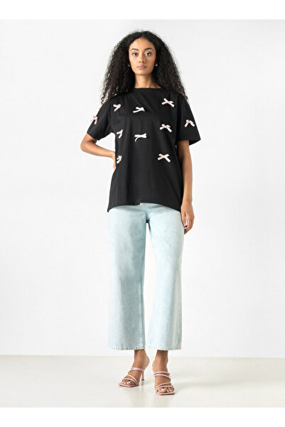 2Xtremz Bow Applique T-shirt with Short Sleeves