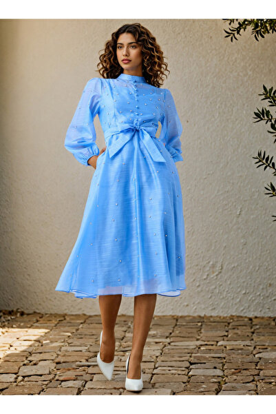 2Xtremz Embellished Shirt Dress with Front Tie-Up