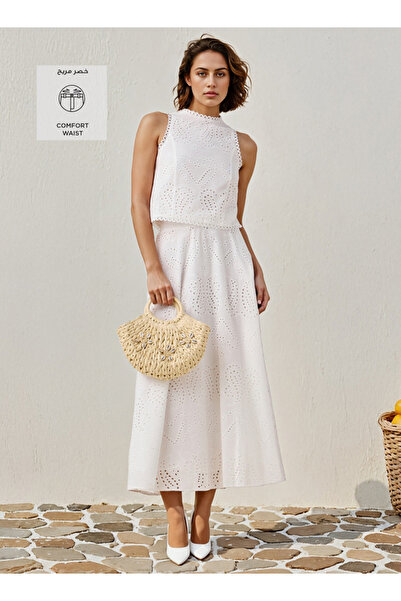 2Xtremz Schiffli Embroidered Midi Skirt