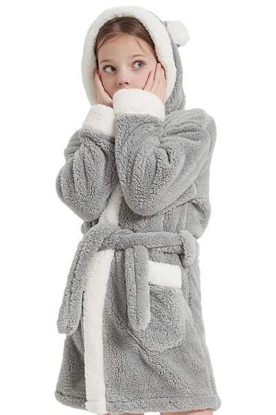 Znp Home Bunny Hooded Unisex Wellsoft Children's Plush Dressing Gown | Dressing gown