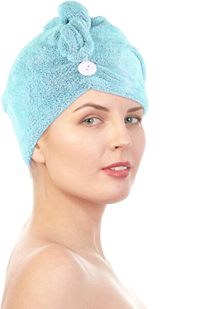 Zeynep Tekstil Tyrkysová čepice na vlasy | Ručník na vlasy | Bazén Moře Pláž Osuška na vlasy