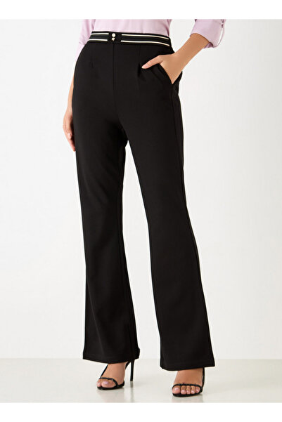 2Xtremz Button Accent Flared Leg Trousers With Pockets