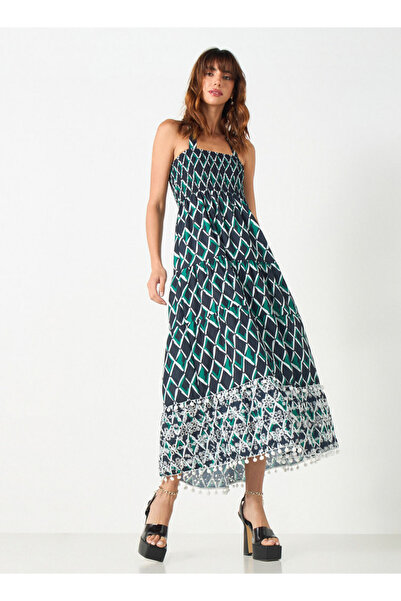 2Xtremz 2Xtremz All-Over Print Halter Dress with Shirred Detail