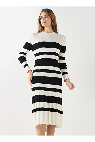 2Xtremz Striped A-line Dress With Long Sleeves
