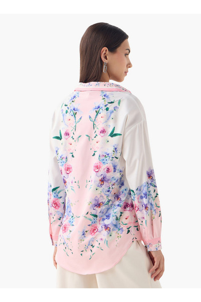 2Xtremz Floral Print Collared Shirt With Long Sleeves