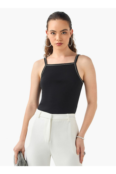 2Xtremz Embellished Tank Top with Square Neck