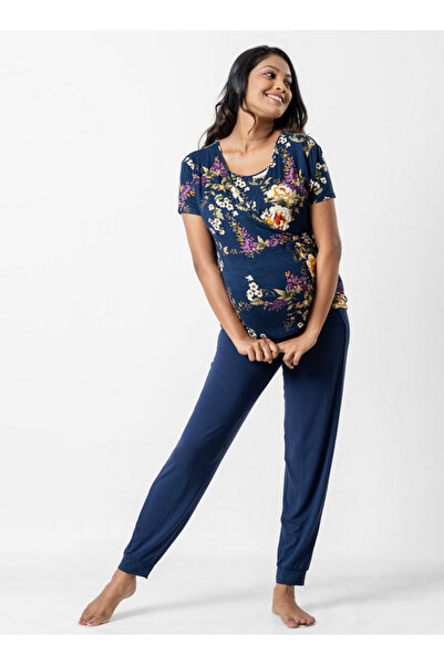 Aadaraya طقم بيجامة وقميص حمل بطبعة زهور