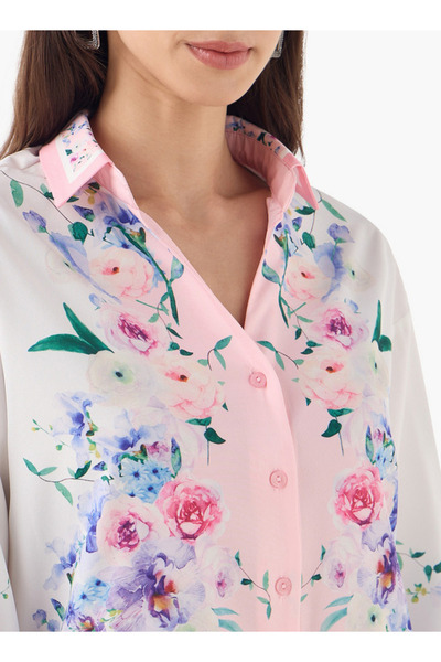 2Xtremz Floral Print Collared Shirt With Long Sleeves