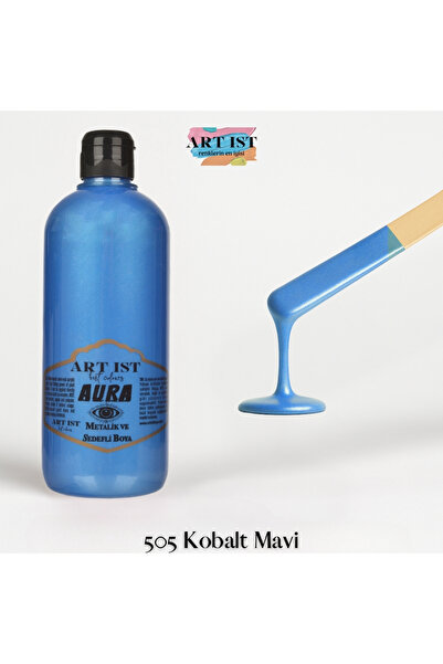 ART IST AURA Sedefli ve Vernikli Metalik Akrilik Boya 500 ml – 505 Kobalt Mavi | Ahşap, Metal, Seramik, Hobi