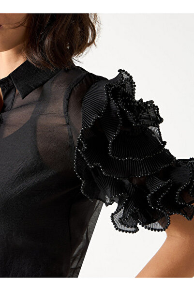 2Xtremz Textured Collared Shirt With Embellished Stylised Sleeves