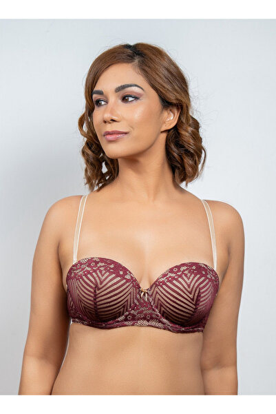 Aadaraya Lace Detail Balconette Bra With Hook And Eye Closure