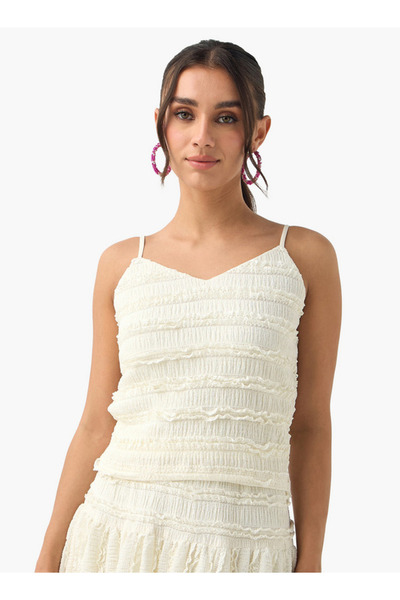 2Xtremz Textured Sleeveless Top with V-neck