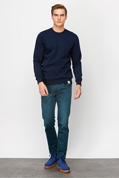 İgs Men's Navy Blue Crew Neck Sweatshirt