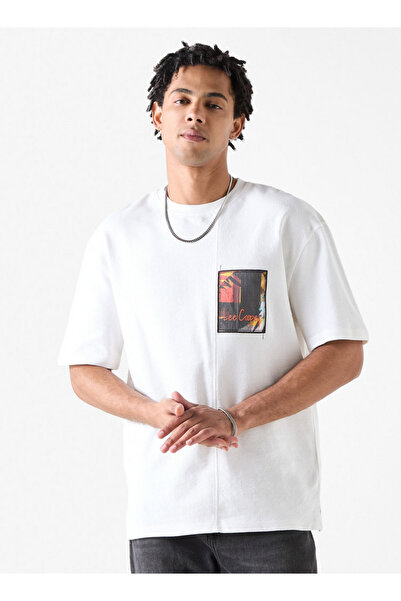 Lee Cooper تي شيرت مطبوع كبير الحجم برقبة دائرية