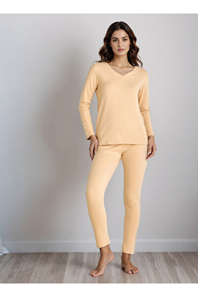 FAV طقم بيجامة قميص حراري ولبس ضيق