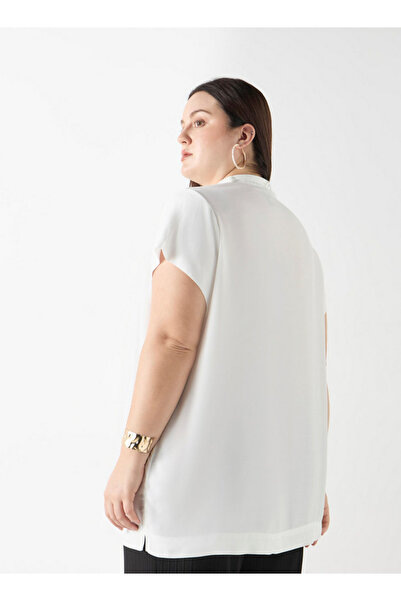 Ulla Popken Plus Size Top With Tie-up Detail
