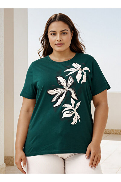 Ulla Popken Plus Size Ulla Popken Floral Print T-shirt