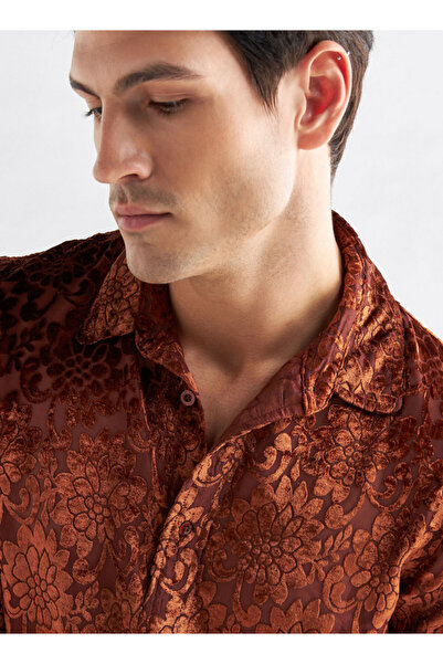 FAV Floral Burnout Velour Shirt