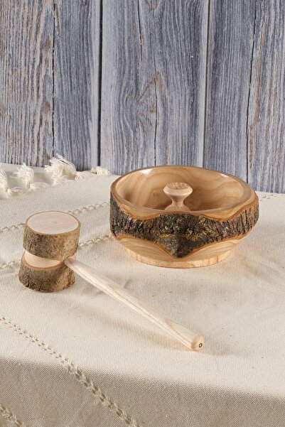 Znp Home Walnut and Hazelnut Almond Crusher Hammer Set with Wooden Shell