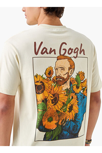 SP Characters Van Gogh Print T-shirt with Crew Neck and Short Sleeves