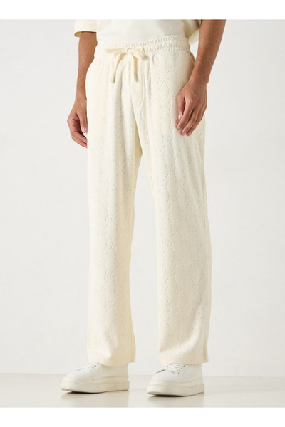 Starter All-Over Monogram Detail Track Pants with Drawstring Closure and Pockets