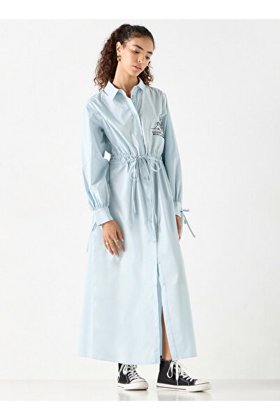 SP Characters فستان لوني تونز بقميص بأكمام طويلة وربطات برباط