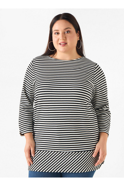 Ulla Popken LUREX STRIPE TOP