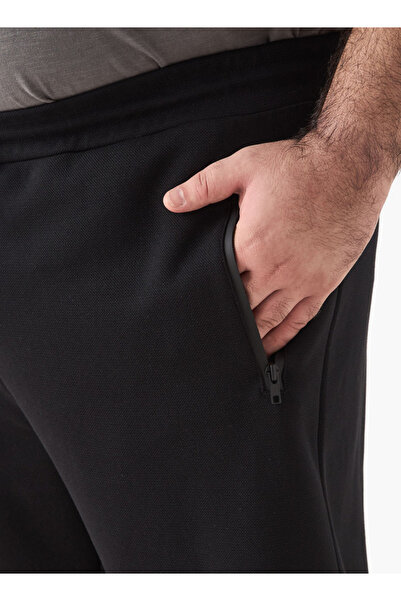 Maxim Plus Size Panelled Joggers with Drawstring Closure and Pockets