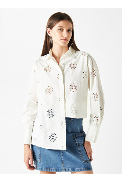 Lee Cooper All-over Schiffli Embroidered Shirt With Long Sleeves