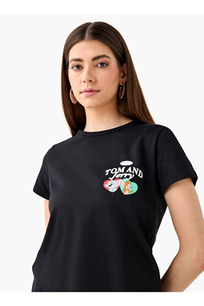 SP Characters T-shirt with Tom and Jerry Print Cotton