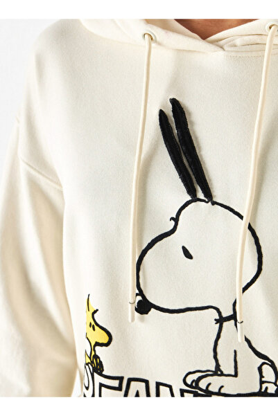 SP Characters Peanuts Print Hooded Sweatshirt With Long Sleeves