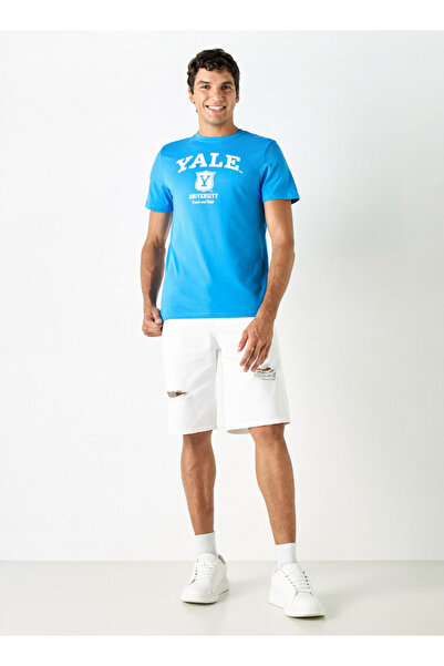 SP Characters Varsity Print Crew Neck T-shirt with Short Sleeves