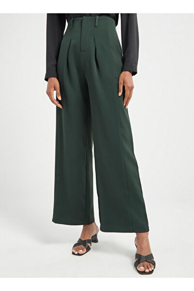 FAV Solid Wide Leg Pants With Pockets