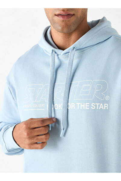 Starter Logo Detail Fleece Hoodie With Kangaroo Pockets