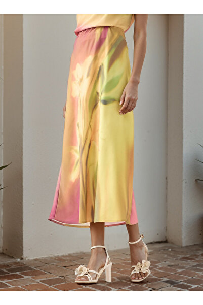 Iconic تنورة متحيزة مطبوع