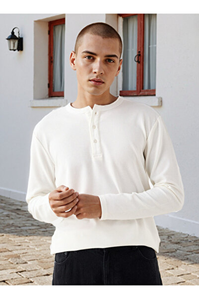 Lee Cooper تي شيرت برقبة هنلي مضلعة