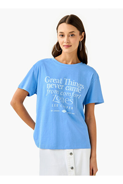 Lee Cooper Graphic Print T-shirt with Crew Neck