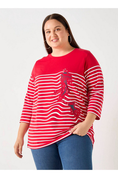 Ulla Popken JELLY FISH STRIPE TEE