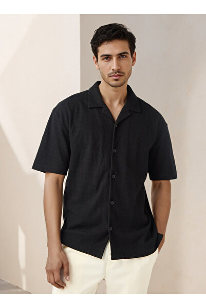 Iconic قميص بقصّة عادية ومُحكم مع ياقة معسكر