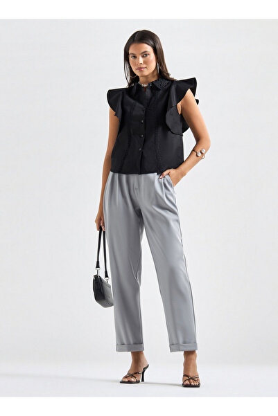 FAV Shirt with Flutter Sleeves and Lace Detail