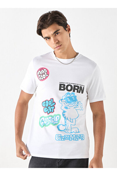 SP Characters تي شيرت بطبعة غارفيلد ورقبة دائرية وأكمام قصيرة