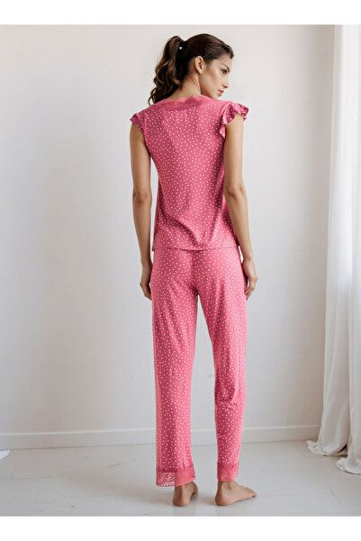 FAV Pyjama Set Lace Trim Top & Trousers