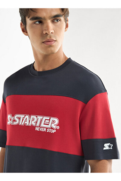 FAV Starter Logo Print T-shirt with Short Sleeves and Crew Neck