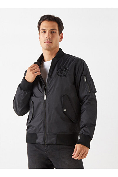 Emperor جاكيت بسحاب مع تفاصيل الشعار وجيوب وأكمام طويلة