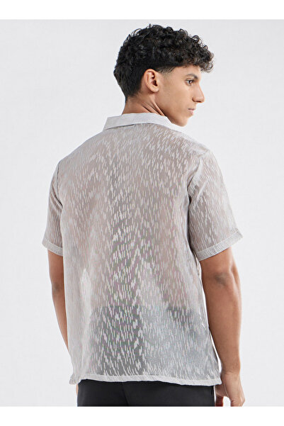 FAV Regular Fit Textured Shirt with Short Sleeves