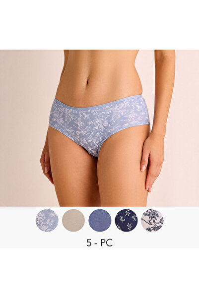 FAV مجموعة من 5 قطع - سراويل داخلية متنوعة بحزام خصر مطاطي