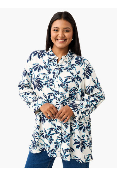 Ulla Popken قميص Ulla Popken بطبعات الأزهار بمقاس كبير